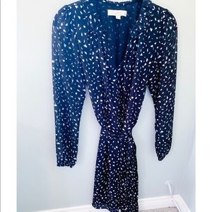 Loft Printed Midi Flounce Dress